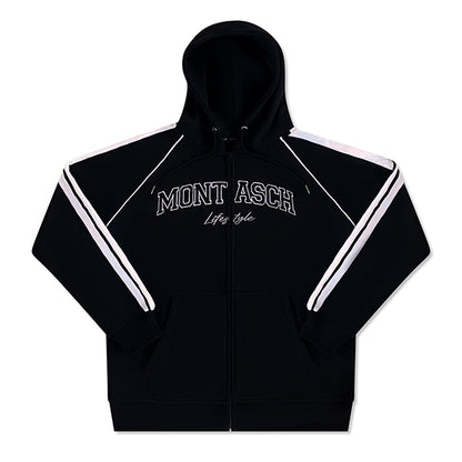 Zip Hoodie | Black/White